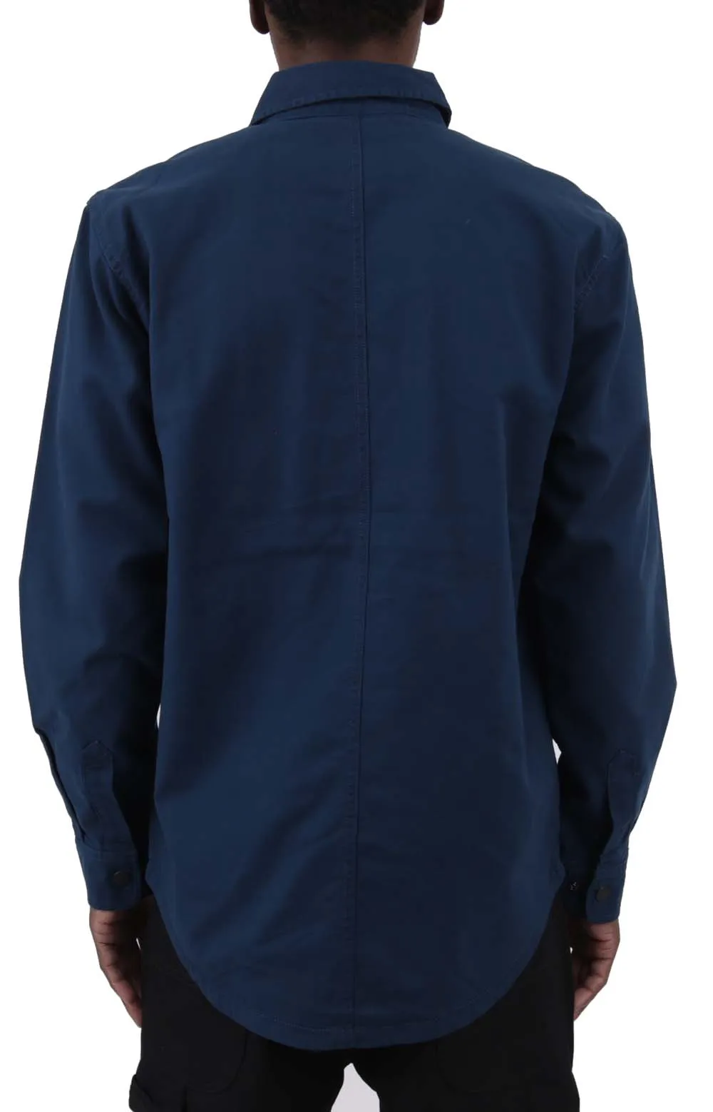 (105419) Rugged Flex Relaxed Fit Canvas Fleece-Lined Shirt Jacket - Night Blue