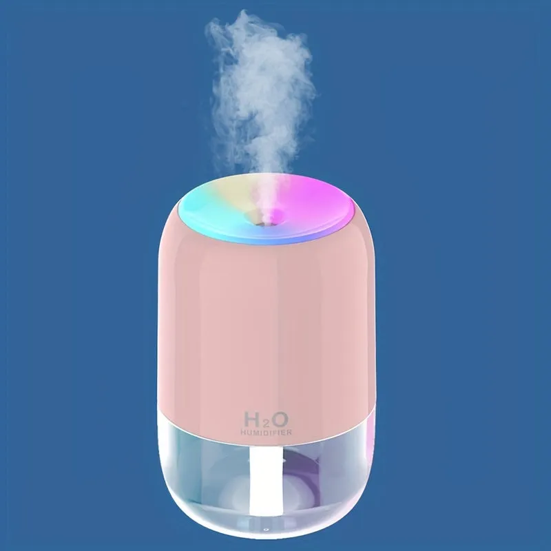 1pc USB Portable Mini Air Humidifier Colorful Humidifier Room Office Desktop Home Car Humidifier, Spray Mute Ultrasonic Scented Diffuser For Skin Moisturizing Hydrating, Car Bedroom Room Office Travel Home Use, Auto Shut Off 2 Spray Modes