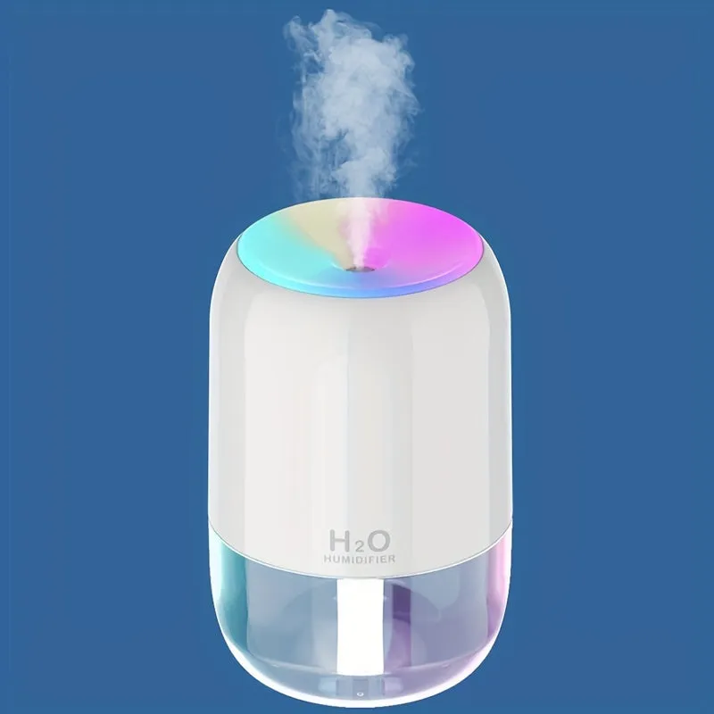 1pc USB Portable Mini Air Humidifier Colorful Humidifier Room Office Desktop Home Car Humidifier, Spray Mute Ultrasonic Scented Diffuser For Skin Moisturizing Hydrating, Car Bedroom Room Office Travel Home Use, Auto Shut Off 2 Spray Modes