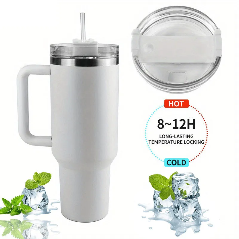 40oz Stainless Steel Vacuum Cup - Large Capacity, Portable Water Bottle With Straw - Perfect Gift For Men & Women On Valentine's, Christmas & Birthdays!