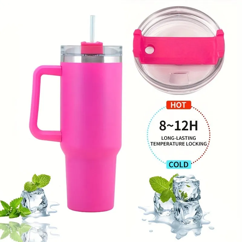 40oz Stainless Steel Vacuum Cup - Large Capacity, Portable Water Bottle With Straw - Perfect Gift For Men & Women On Valentine's, Christmas & Birthdays!