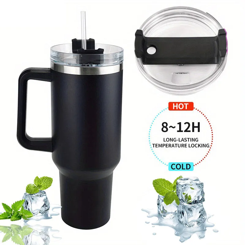 40oz Stainless Steel Vacuum Cup - Large Capacity, Portable Water Bottle With Straw - Perfect Gift For Men & Women On Valentine's, Christmas & Birthdays!