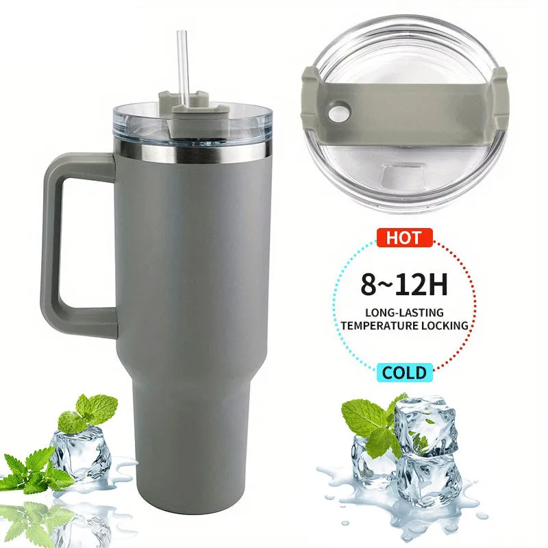 40oz Stainless Steel Vacuum Cup - Large Capacity, Portable Water Bottle With Straw - Perfect Gift For Men & Women On Valentine's, Christmas & Birthdays!