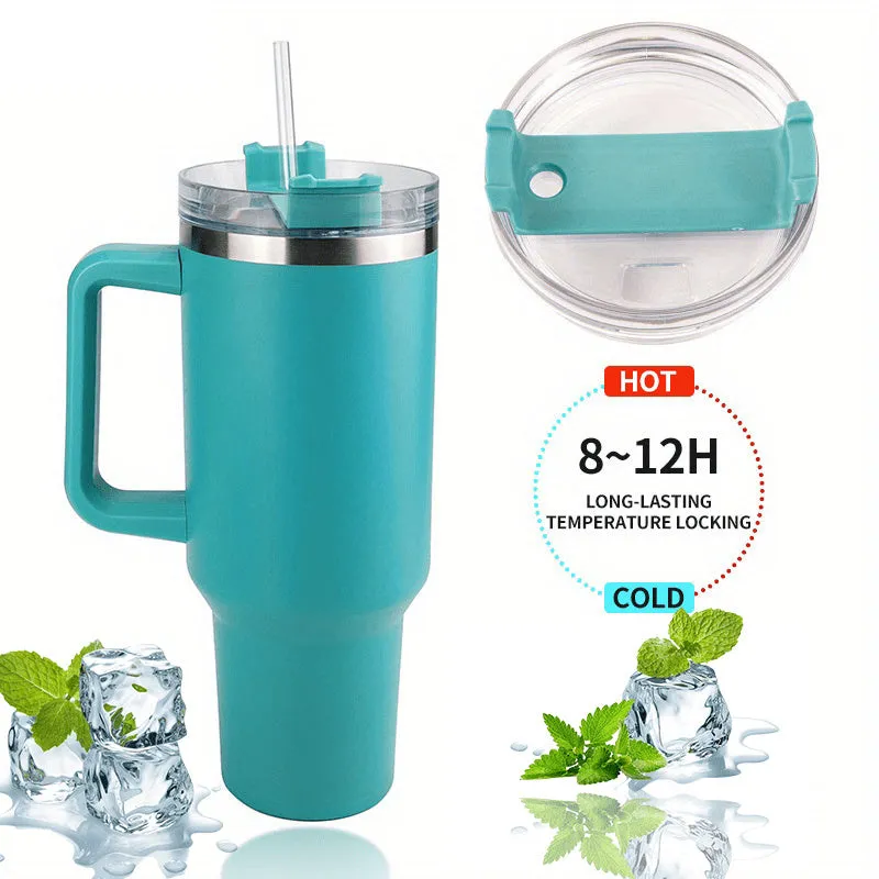 40oz Stainless Steel Vacuum Cup - Large Capacity, Portable Water Bottle With Straw - Perfect Gift For Men & Women On Valentine's, Christmas & Birthdays!