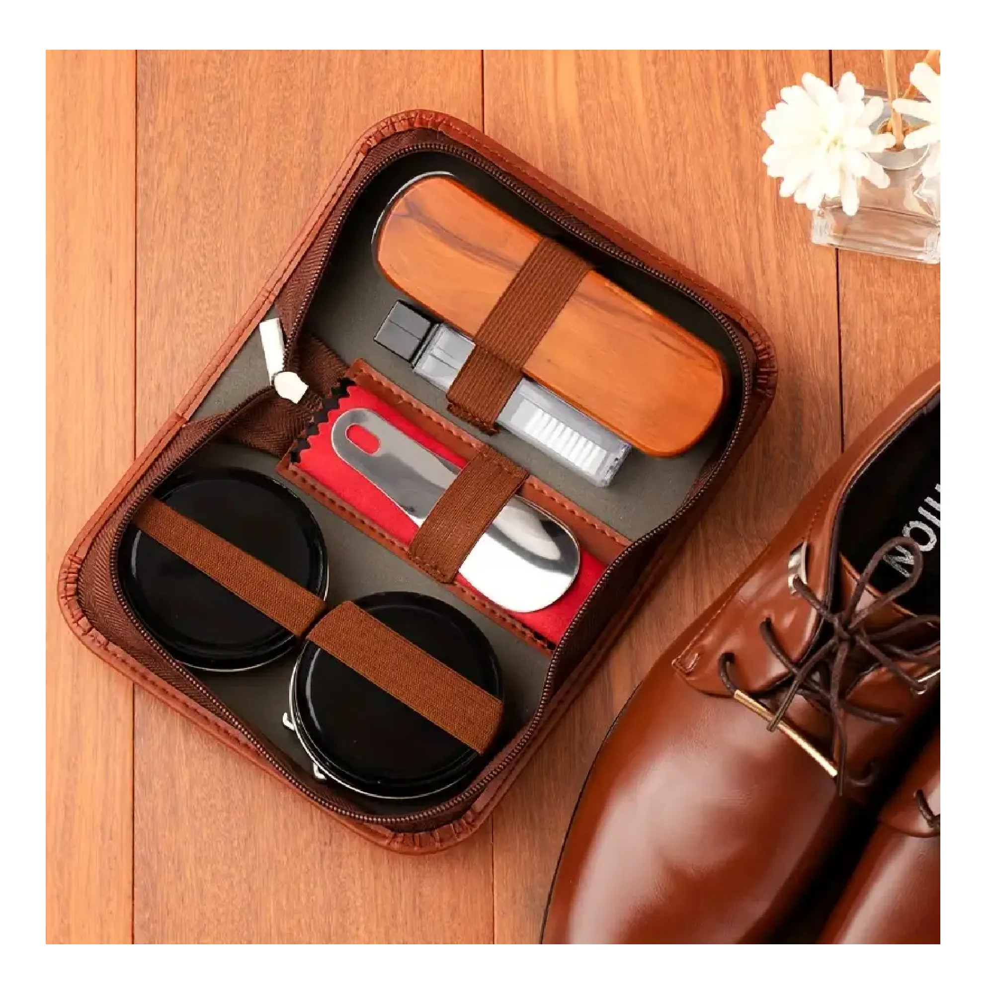 7PCS Shoe Polish & Care Kit - Polish Applicator, For Shoes, Leather, Boot, Cloth, Bag, Gift For Husband/Boyfriend