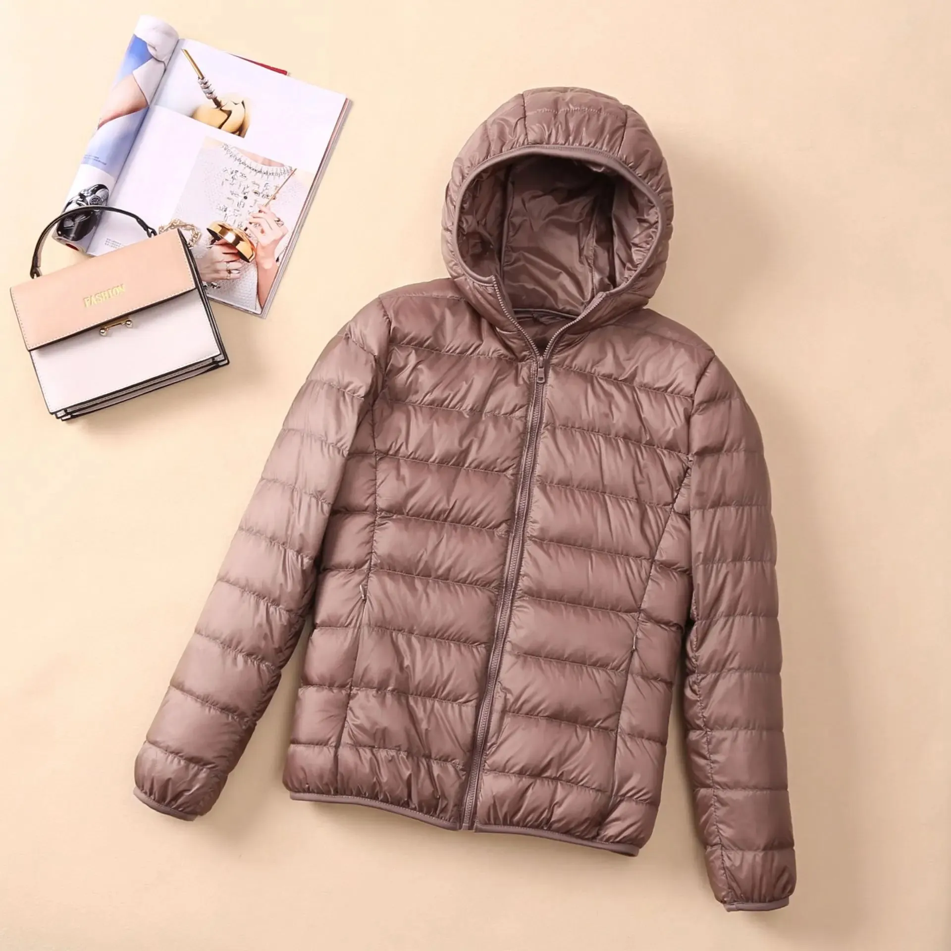 8XL Women White Duck Down Jackets 6XL 5XL Female Ultra Light Duck Down Coats Autumn Winter Warm Hooded Hiking Outwear Portable