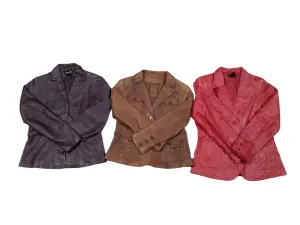 90s Color Leather Blazer Jackets Mix - 10 pcs - 01/10/24