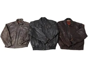 90s Vintage Leather Bomber Jackets Mixed - 09 Pcs