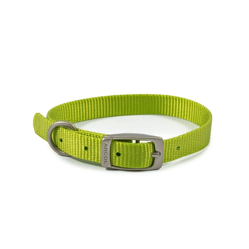 Ancol Viva 28-36cm (Size 3) Lime Green Poly-Weave Dog Collar