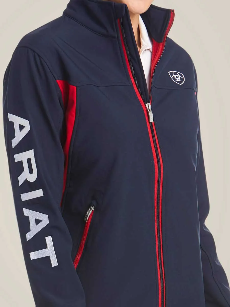 ARIAT New Team Softshell Jacket - Womens - Navy & Red