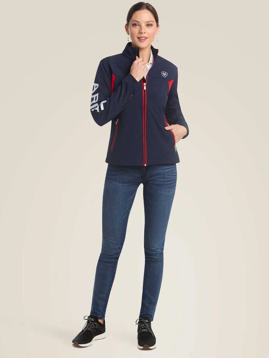 ARIAT New Team Softshell Jacket - Womens - Navy & Red