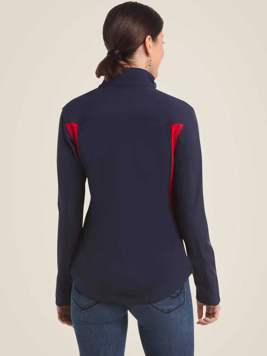 ARIAT New Team Softshell Jacket - Womens - Navy & Red