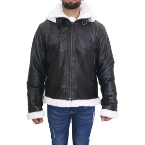 B3 Bomber Aviator Shearling Black Men's Leather Jacket