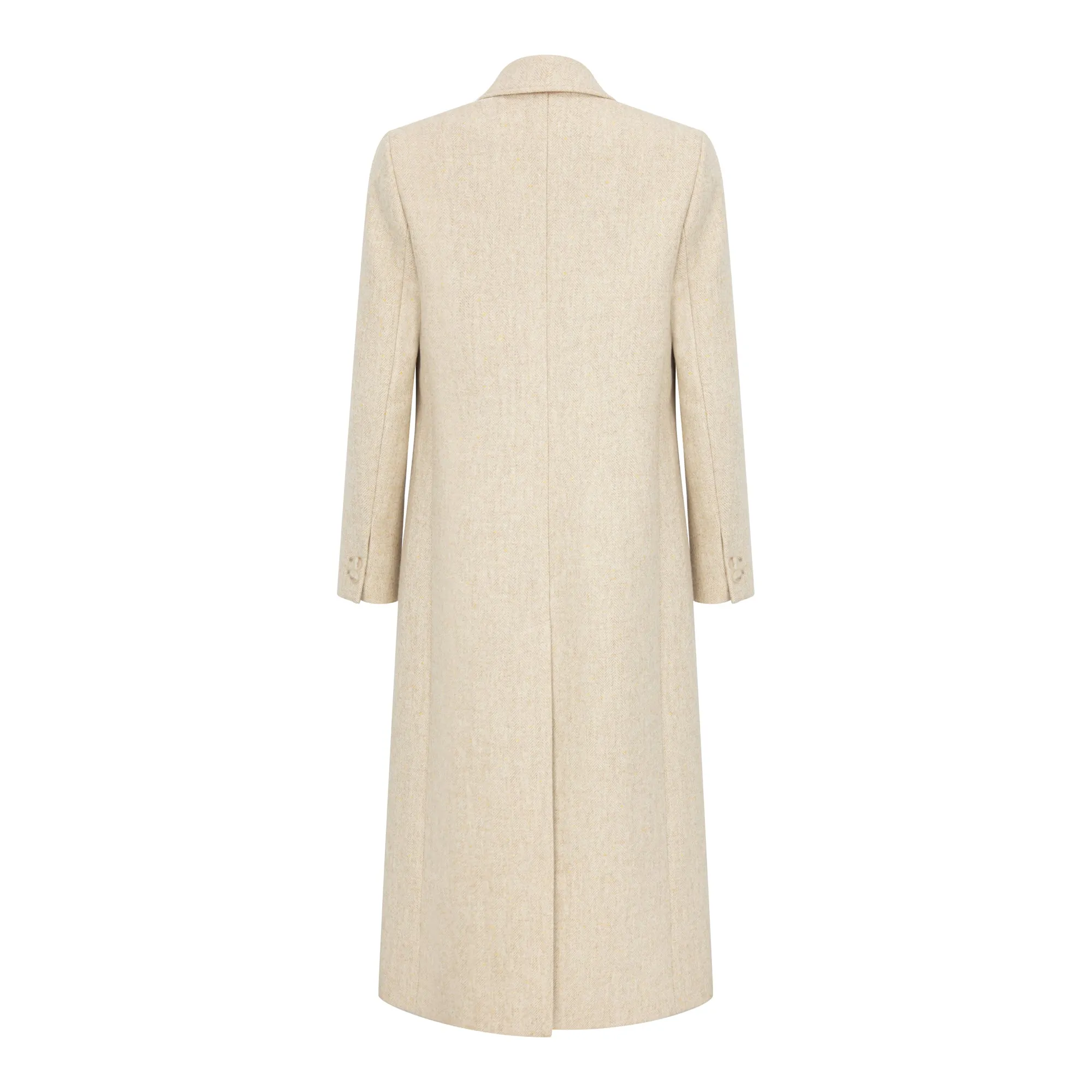 Beige Herringbone Shannon Tweed Coat