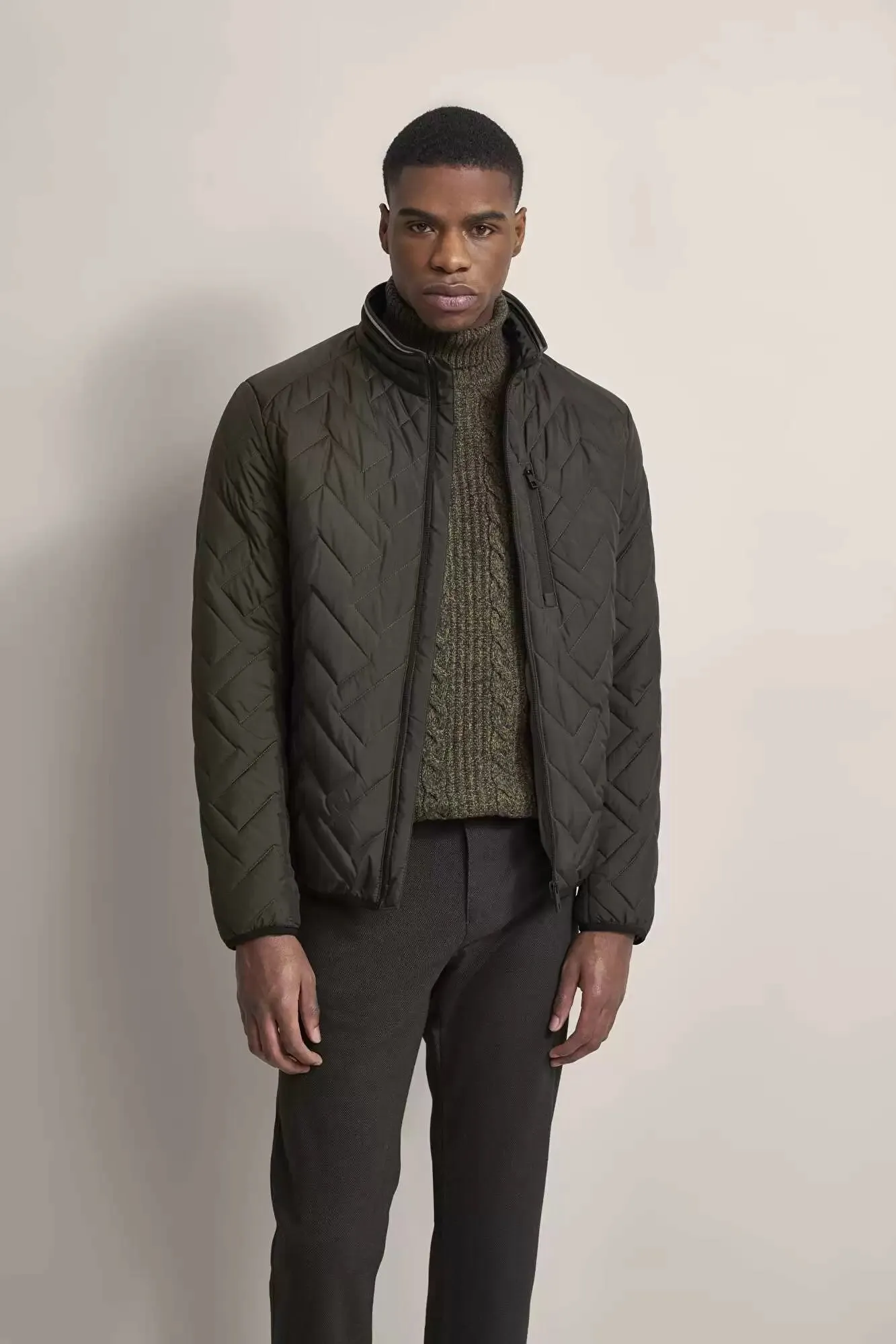 Bugatti - Bomber Quilted Jacket, Olive