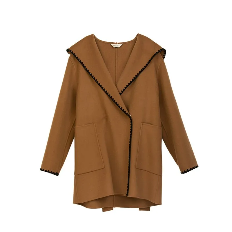 Camel Wool Coats With Belt