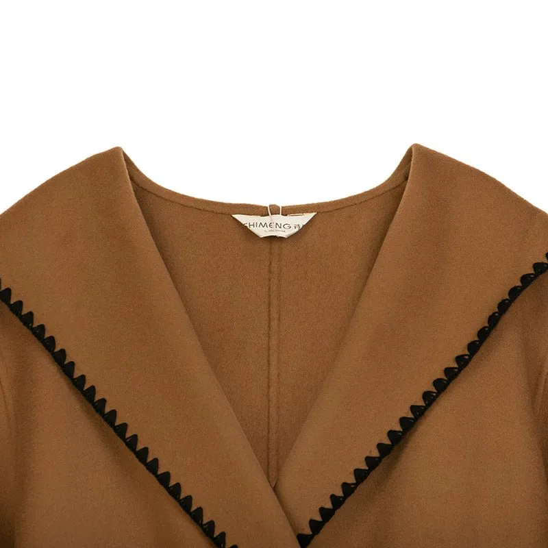 Camel Wool Coats With Belt