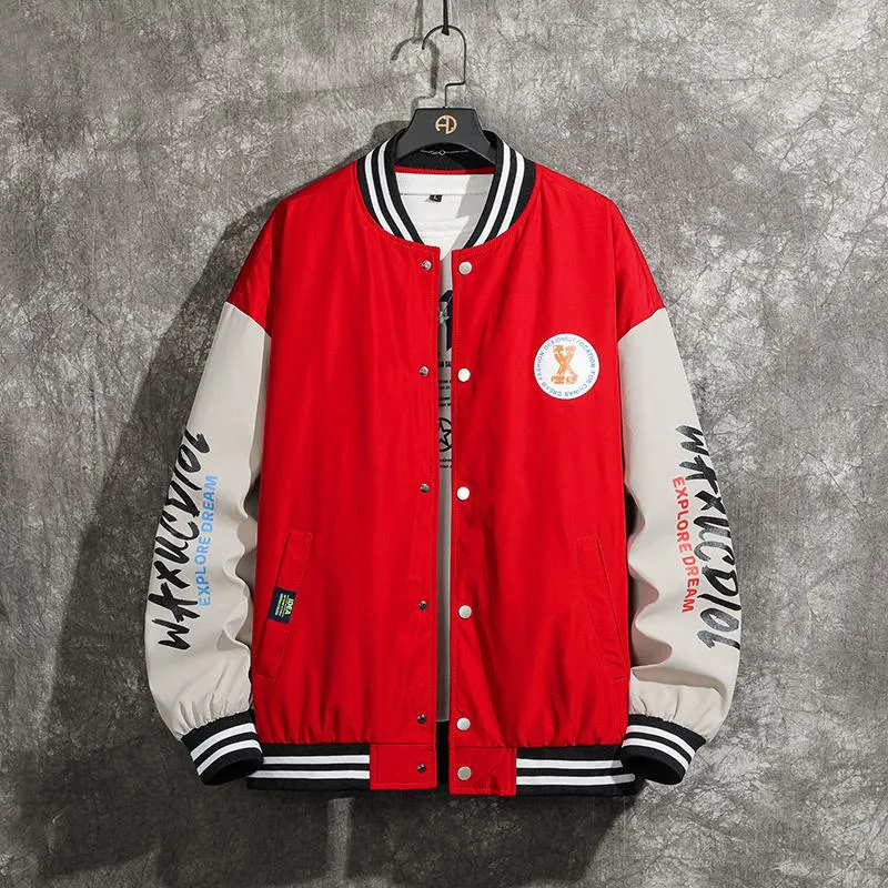 Casual Loose Fit Stand-Up Collar Versatile Varsity Jacket