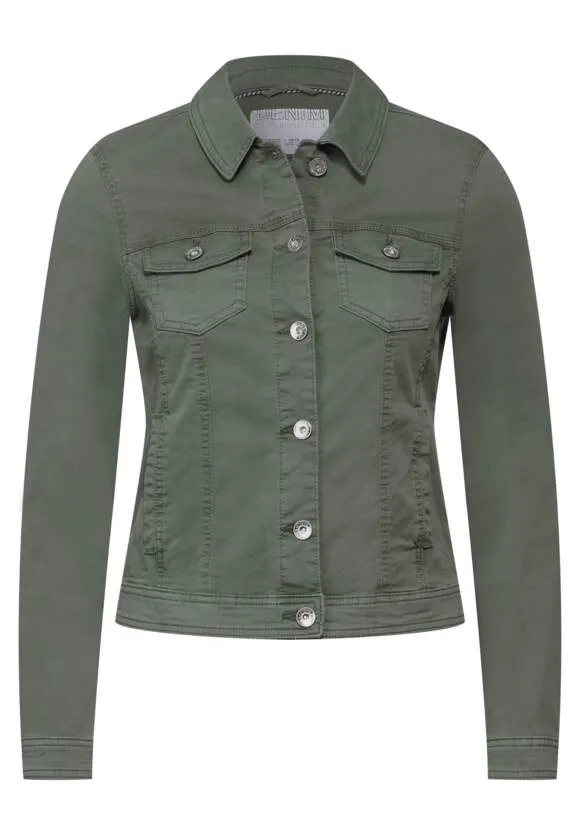 Cecil Coloured Denim Jacket,  Lime, Khaki Or White  212154