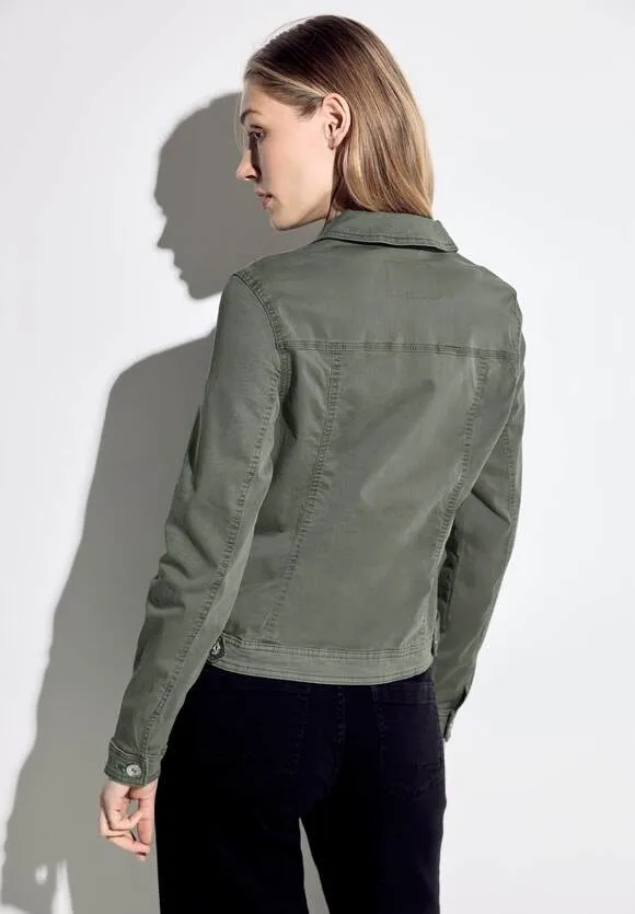 Cecil Coloured Denim Jacket,  Lime, Khaki Or White  212154