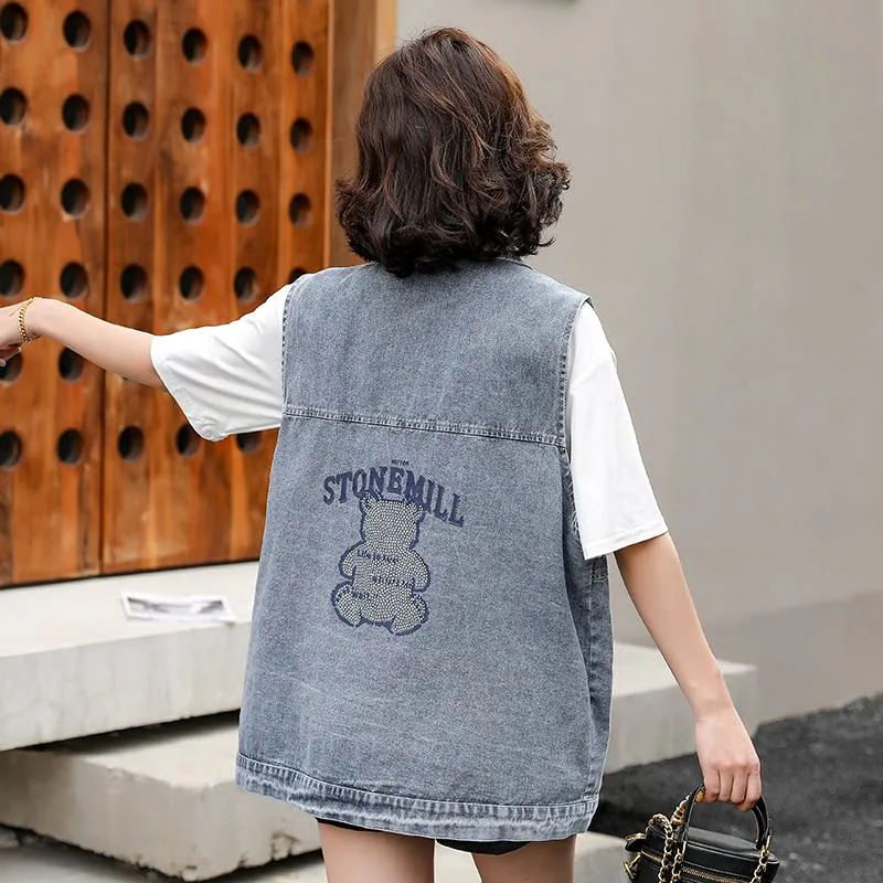 Chic Versatile Slimming Thigh-Length Denim Coat