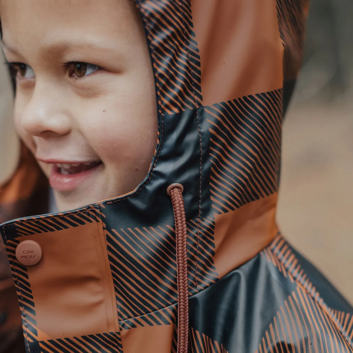 Crywolf Play Jacket Rust Plaid Raincoat