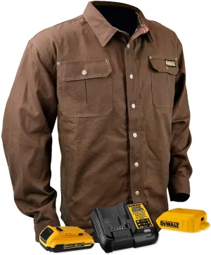 DeWalt DCHJ081TD1 Unisex Heated Heavy Duty Shirt Jacket Kit - Tobacco