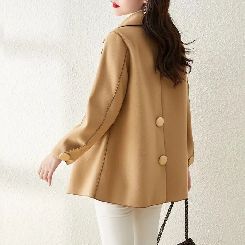 Double-Breasted Loose Fit Casual Versatile Car Coat