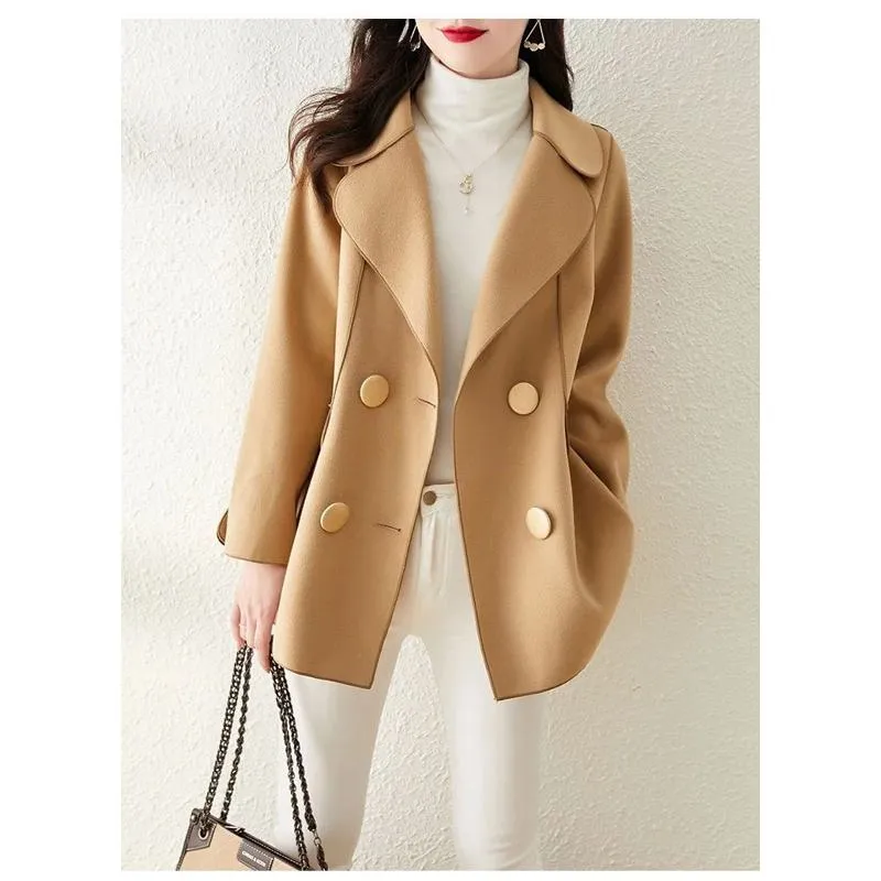 Double-Breasted Loose Fit Casual Versatile Car Coat