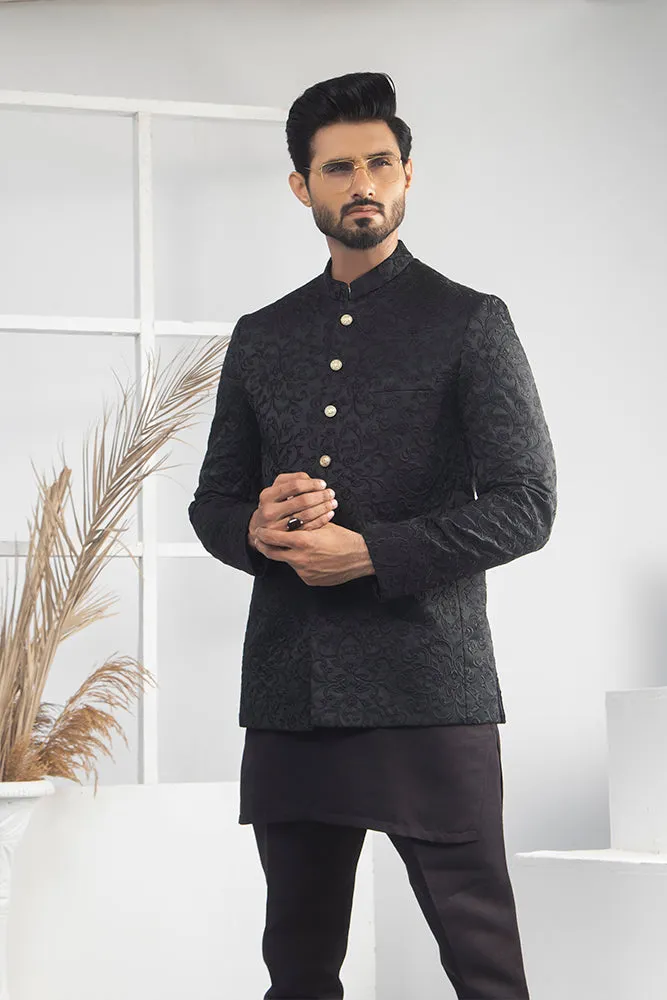 ER 2056 Black Prince Coat For Men