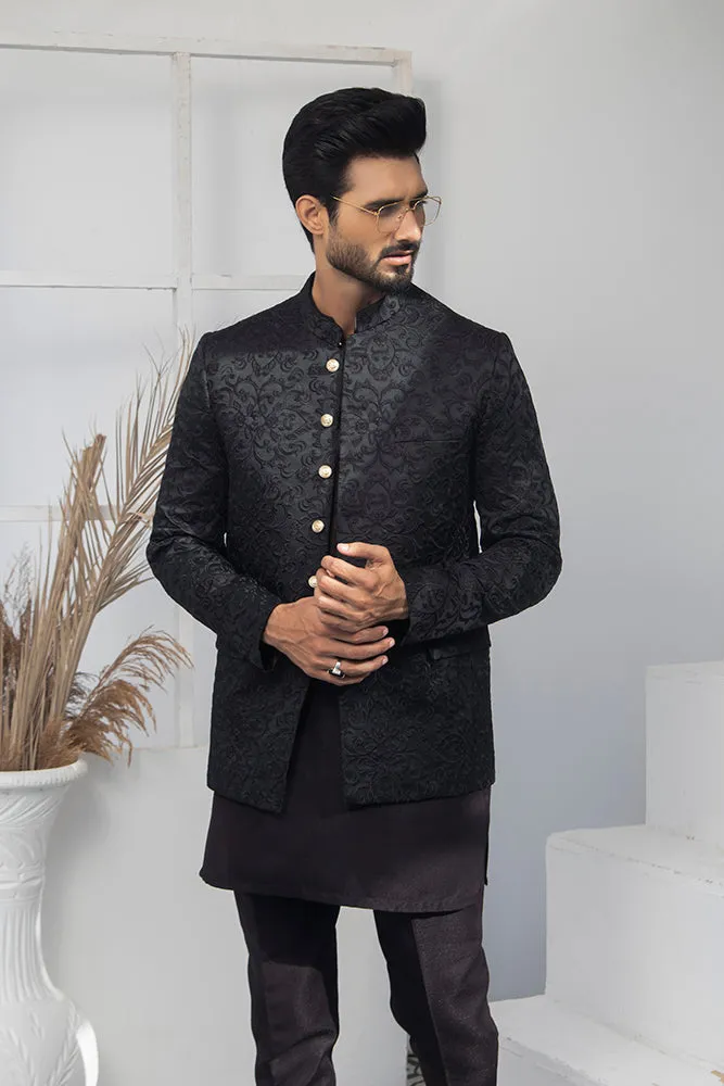 ER 2056 Black Prince Coat For Men