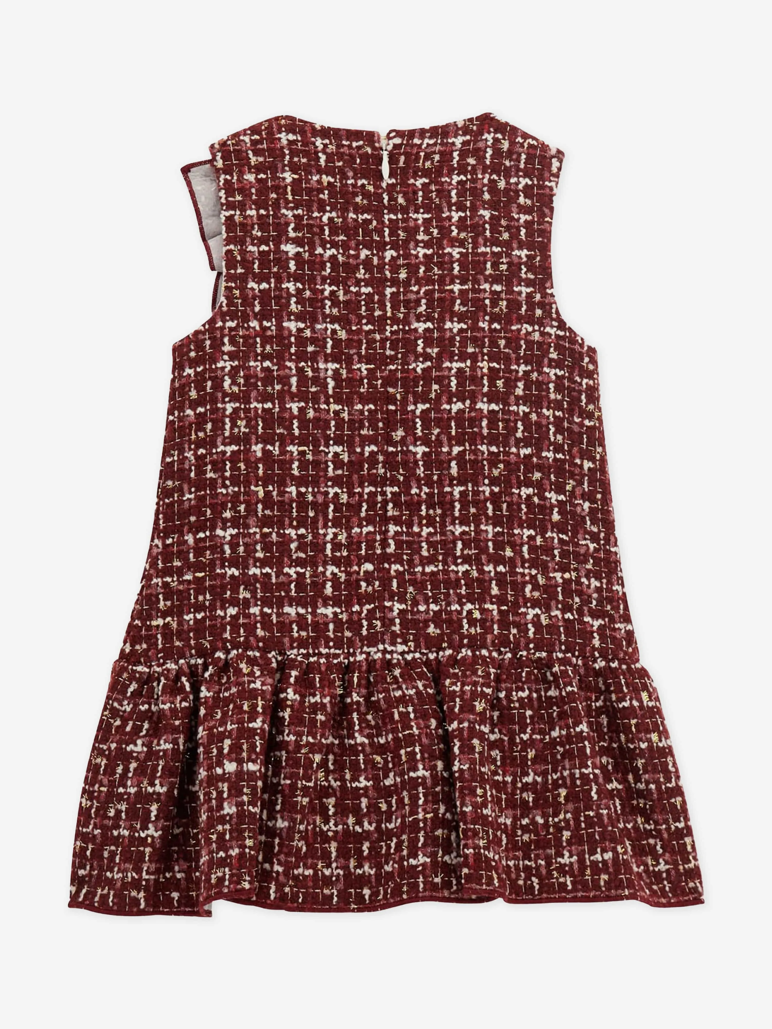 Guess Girls Tweed Sleeveless Dress in Red