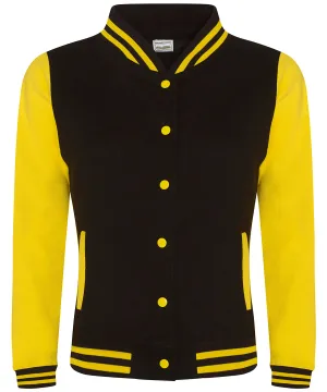 Jet Black/Sun Yellow - Women's varsity jacket