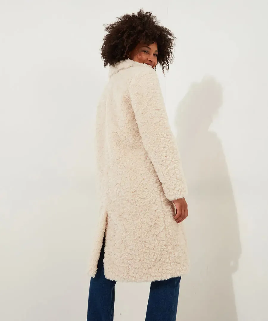 Joe Browns 14 Cream Cosy Up Furry Coat