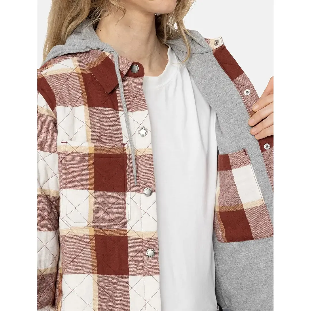 Ladies Flannel Shirt Jacket - Fired Brick by Dickies