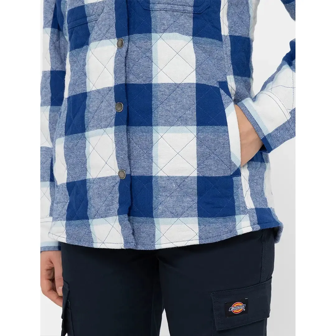 Ladies Flannel Shirt Jacket - Surf Blue by Dickies