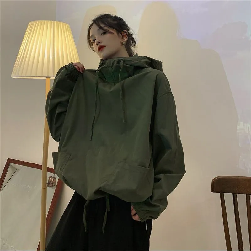 Loose Fit Hooded Trendy Versatile Anorak