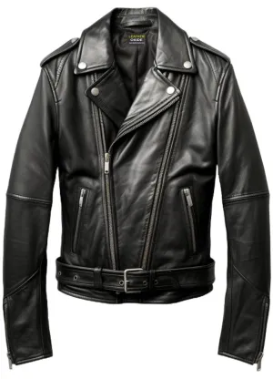 Men Black Leather Biker Jacket - Biker Leather Jacket