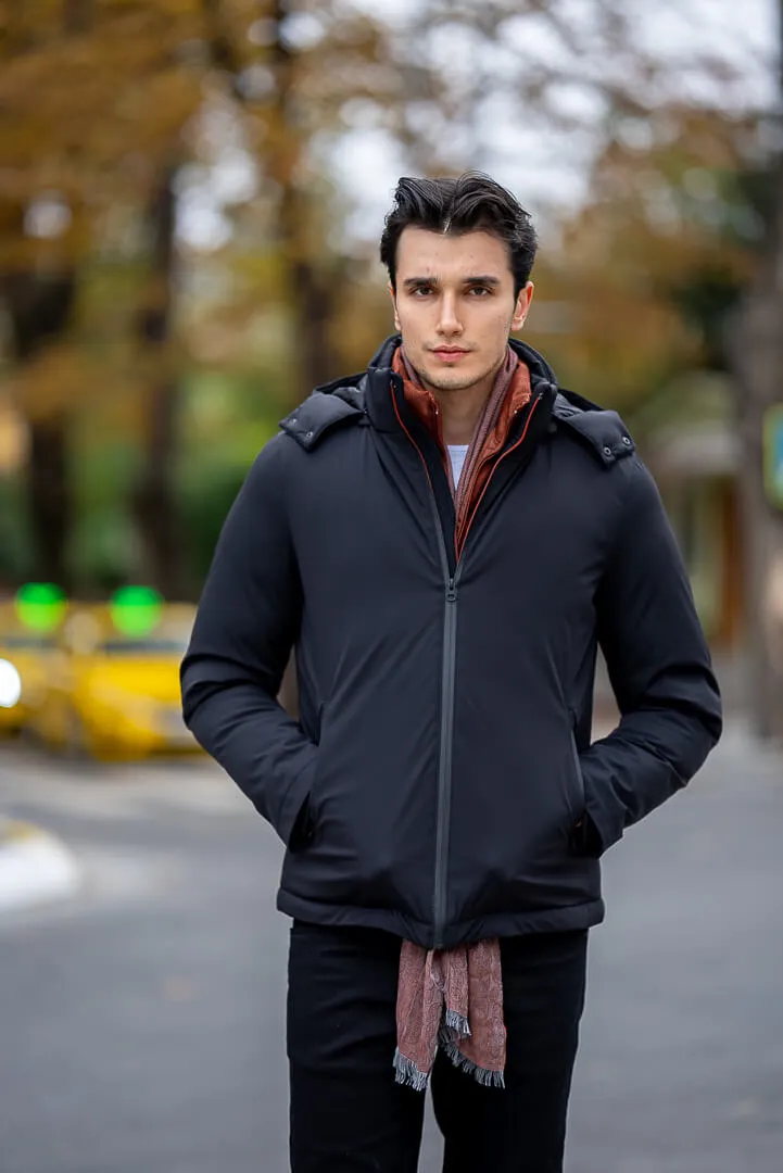 Men's Black Waterproof Jacket.