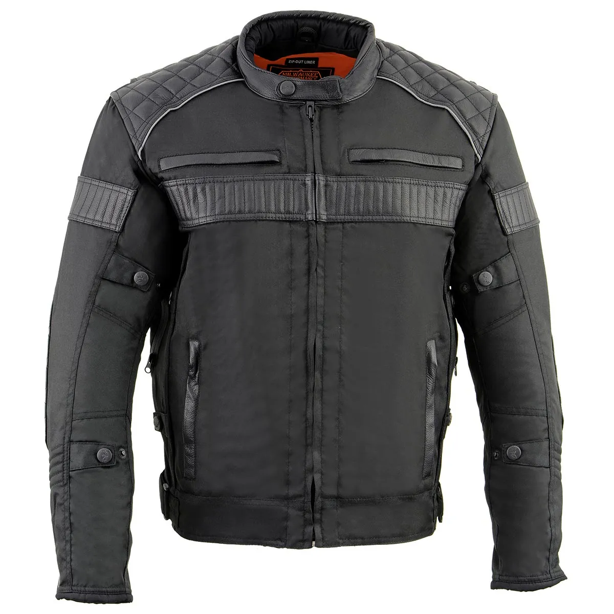 Milwaukee Leather MPM1735 Men's Black Textile Scooter Jacket with