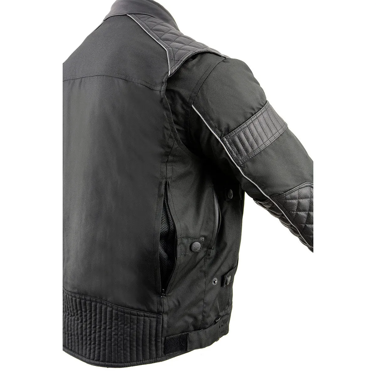 Milwaukee Leather MPM1735 Men's Black Textile Scooter Jacket with