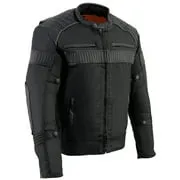 Milwaukee Leather MPM1735 Men's Black Textile Scooter Jacket with