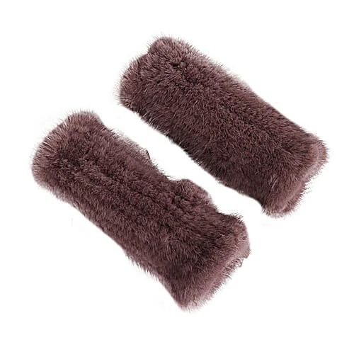 Mink fur half-finger gloves warm fur winter ladies cute all-match fingerless wristbands