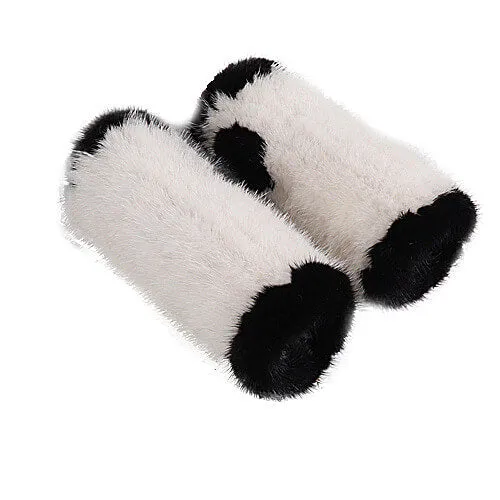 Mink fur half-finger gloves warm fur winter ladies cute all-match fingerless wristbands