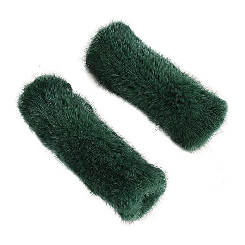 Mink fur half-finger gloves warm fur winter ladies cute all-match fingerless wristbands