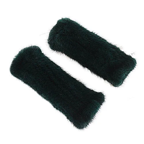 Mink fur half-finger gloves warm fur winter ladies cute all-match fingerless wristbands