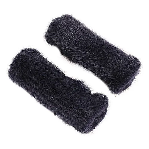 Mink fur half-finger gloves warm fur winter ladies cute all-match fingerless wristbands