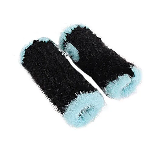 Mink fur half-finger gloves warm fur winter ladies cute all-match fingerless wristbands