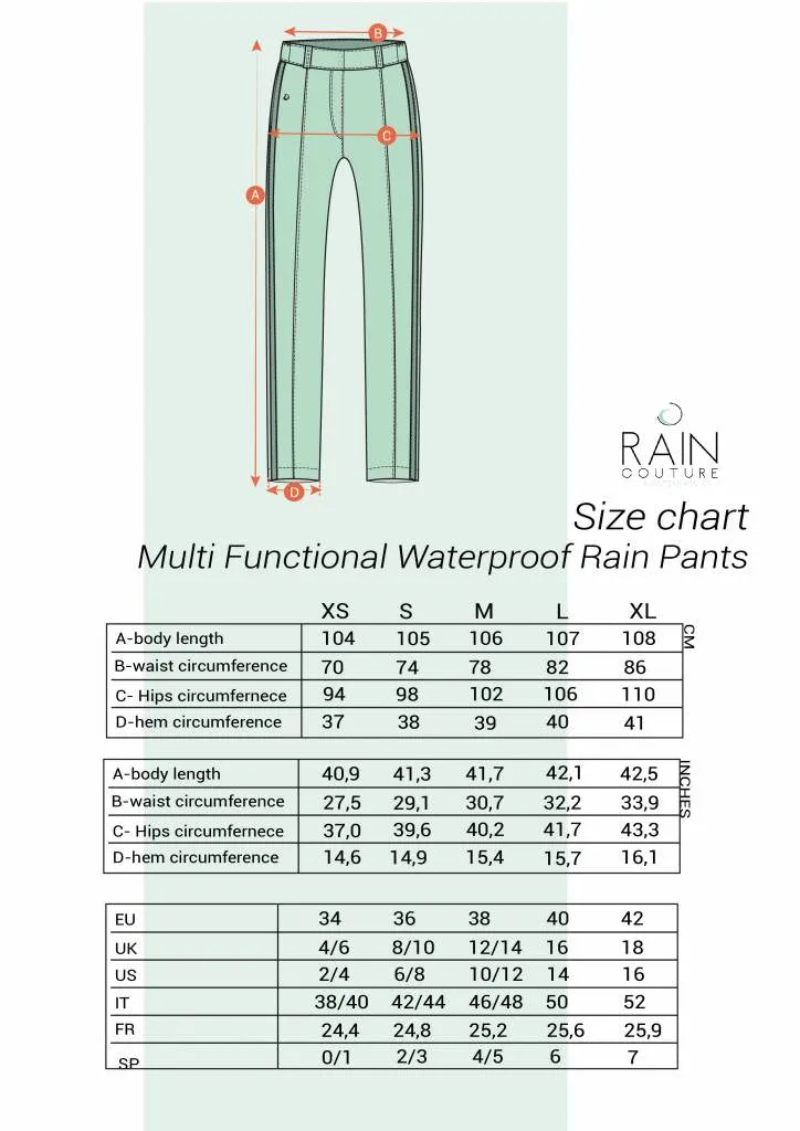 Multi Functional Water-Resistant Rain Pants - Red - White Stripe