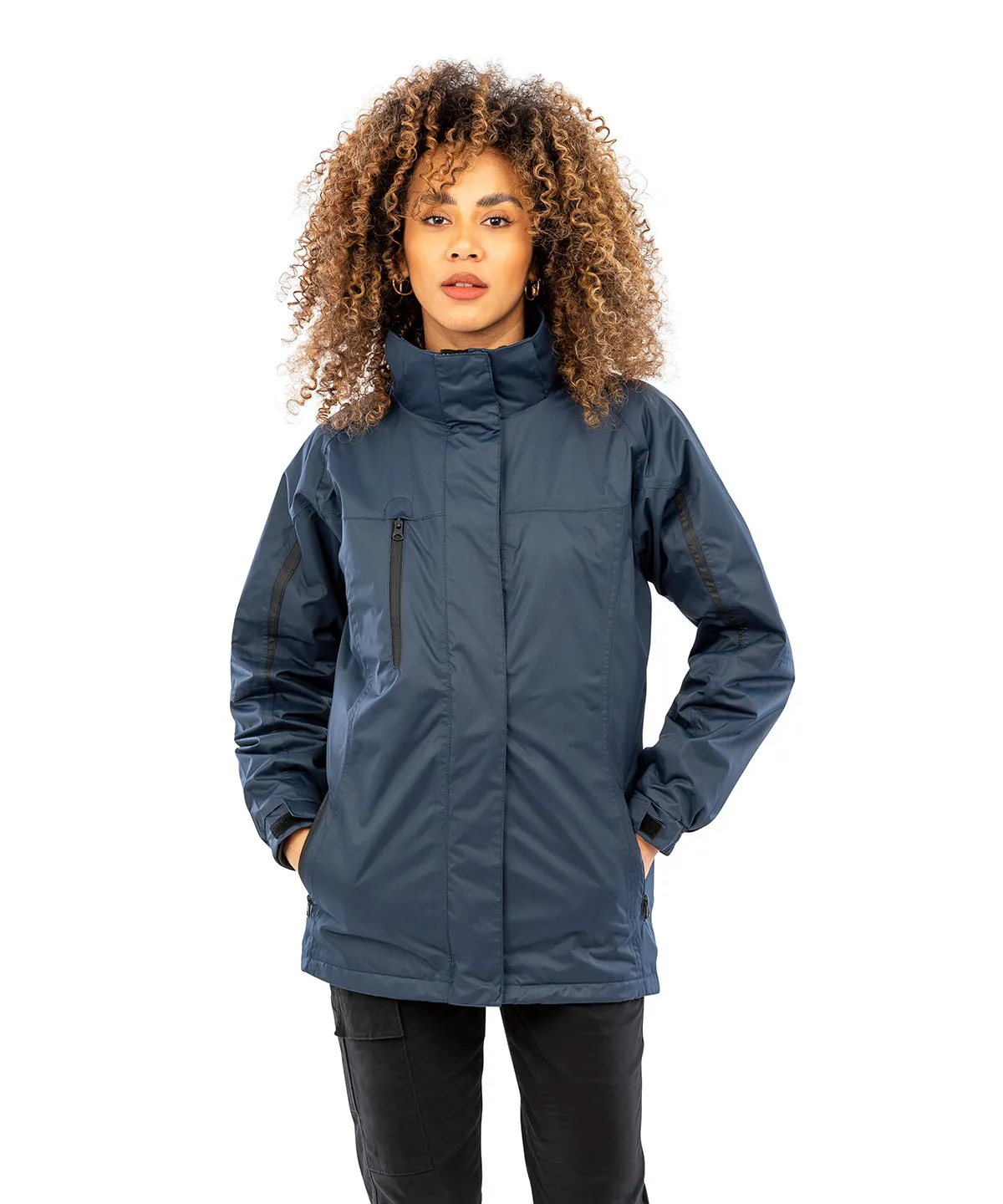 Navy/Black - Women's 3-in-1 journey jacket with softshell inner